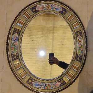 آینه بیضی نقاشی  خاتم 