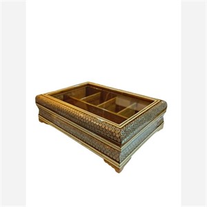 جعبه پذیرایی( تی بگ)  دمنوش تمام خاتم مدل شیشی