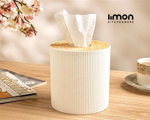 جا دستمال استوانه رویه چوبی لیمون کد 2370