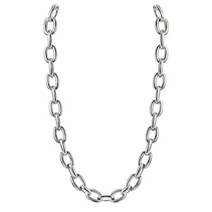 گردنبند زنجیری حلقه‌ای نقره‌ای زنانه و مردانه مدل کلاسیک زیورینو کد206