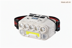 چراغ پیشانی  کلیپسی شارژی HX-817sمدل COB5 LED دارای سنسور حرکتی