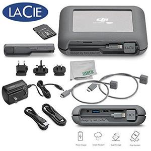 LaCie DJI Copilot BOSS Computer-Free in-Field Direct Backup and Power Bank with SD Reader, 2000GB + 1mo Adobe CC All Apps (2TB) Bundle (Base)