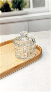 قندان شیشه ای حصیری 