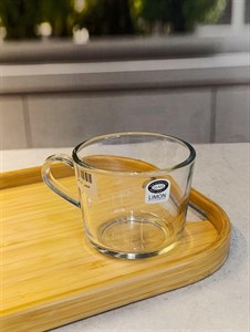 فنجان شیشه ای برند لیمون ظرفیت 285 سی سی