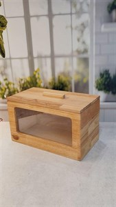 ظرف نان چوبی مدل درب دار