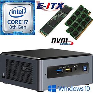 کامپیوتر کوچک اینتل NUC8i7BEH-U Intel NUC8I7BEH 8th Gen Core i7 System, 16GB Dual Channel DDR4, 240GB M.2 PCIe NVMe SSD, Win 10 Pro Installed & Configured by E-ITX