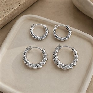 گوشواره استیل حلقه ای پیچ