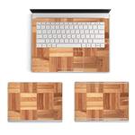 Masino 3 in 1 Body Protector Sticker Full Protective Decal Cover Skin for 15” 15 Inch Microsoft Surface Book 2 (2017 Released) (for 15" Surface Book 2, Wood- Brown Square)