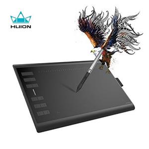 Huion H1060P Drawing Tablet Battery Free Graphics with 8192 Levels Pressure Sensitivity Tilt Function 12 Express Keys 10x6.25inch Digital Pen 
