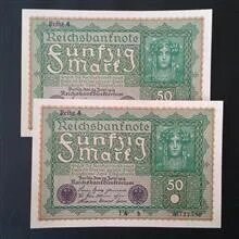 اسکناس جفت 50 مارک آلمان 1919
