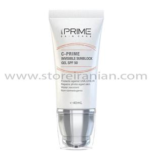 ژل ضد آفتاب حاوی ویتامین C پریم مدل C-Prime با SPF50 حجم 40 میل Prime C Prime Invisible SPF50 Sunblock Gel