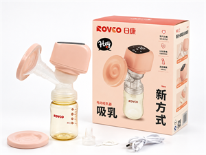 شیردوش برقی رووکو مدل RK-M1005 قابل شارژ همراه با شیشه شیر ۱۸۰ میل
