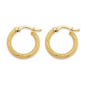 گوشواره طلا 18 عیار مدل حلقه ای پوست ماری طلالند 