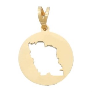 آویز گردنبند طلا 18 عیار زنانه طرح MM2269 نقشه ی ایران مهر گالری 