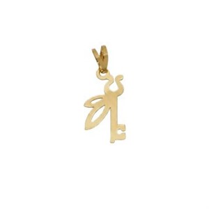 آویز گردنبند طلا 18 عیار زنانه طرح کلید و پروانه کد MM2349 مهر گالری 