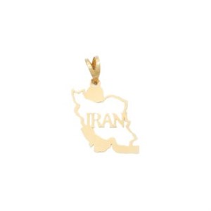 آویز گردنبند طلا 18 عیار زنانه طرح MM2268 نقشه ی ایران مهر گالری 