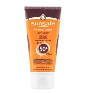 ضد آفتاب رنگی فاقد چربی آنتی آکنه spf50 سان سیف