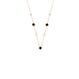 گردنبند طلا 18 عیار مدل طرح ونکلیف سنگ پر خالی ظریف الی گلد گالری 