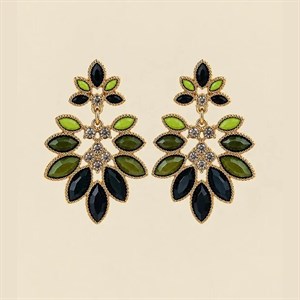 گوشواره طرح برگ کریستالی کد M89