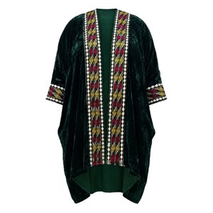 رویه باستانی آستین سه ربع مخمل سبز (ایراد دار قابل رفع) سایز 36 تا 38 کد 3322