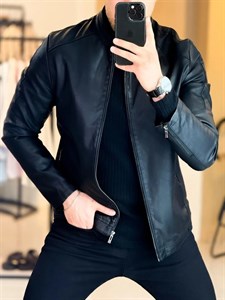 کت چرم مشکی 6513