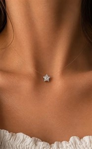 گردنبند تک نگین ستاره