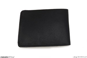 کیف پول چرم طبیعی شتری رنگ مشکی