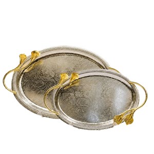 سینی بیضی دسته لیلیوم