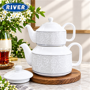 کتری و قوری مدل رشا نقره ای River ریور