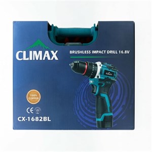 دریل چکشی شارژی کلایمکس مدل CX1682BL ولتاژ ۱۶.۸ ولت دو باطری