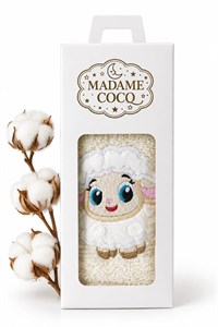 حوله دستی 60*40  کودک طرح بره ناقلا برند madame coco
