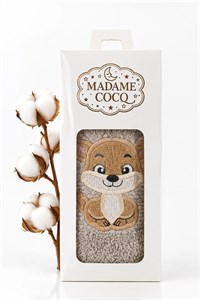 حوله دستی 60*40  کودک طرح گوزن برند madame coco