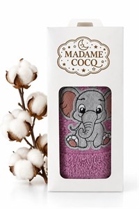 حوله دستی 60*40  کودک طرح فیل برند madame coco