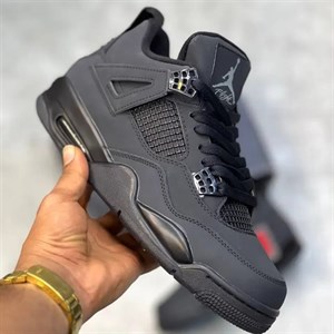 جردن ۴مشکی رویه چرم وارداتیAir Jordan 4 Black Leather