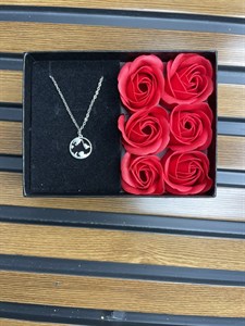 گردنبند دخترانه طرح جهان سیلور رنگ ثابت