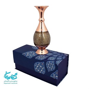 گلدان مس و خاتم 25 سانتی با جعبه هاردباکس