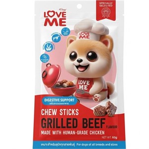 تشویقی سگ لاومی مدل  🥩 گوشت گریل گوساله (گریلد بیف )وزن 60 گرم love me grilled beef