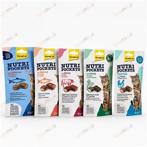 تشویقی گربه جیم کت نوتری پاکتس ۶۰ گرمGimCat Nutri Pockets