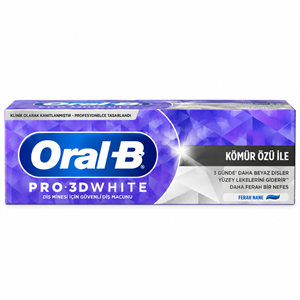 خمیر دندان سفیدکننده اورال بی Oral-B Pro 3D White حاوی زغال فعال حجم 75 میل