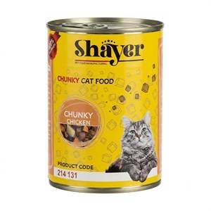 کنسرو گربه شایر طعم  مرغ وکدو حلوایی مدل CHUNKY(400 گرمی)