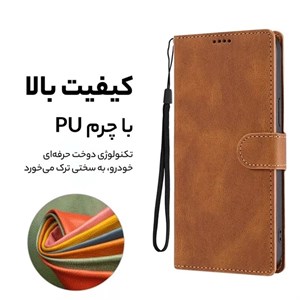 کیف کلاسوری چرم مصنوعی  گوشی موبایل شیائومی REDMI 14C| محافظ کلاسیک و شیک