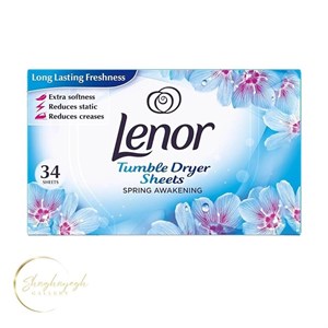 ورق خشک کن لباس اسپرینگ اویکنینگ لنور ۳۴ عددی  Lenor Spring Awakening Tumble Dryer Sheets 34 Sheets