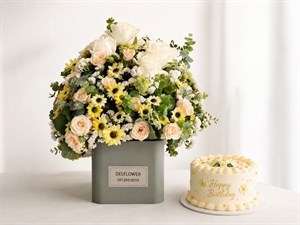 باکس گل و کیک هدیه برای دربان ساختمان – گل فروشی آنلاین تهران | باکس گل | دسته گل | گل تولد | گل ترحیم