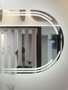 آینه امپریال  کوچک نیم حلال 40*40