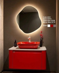 فول ست روشویی کابینتی رابوکا هلن قرمز(کابین-آینه-سنگ)