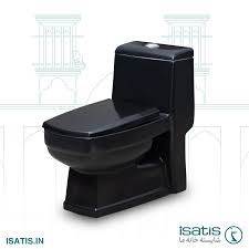 توالت فرنگی ایساتیس کیمیا شیر بغل بیده مشکی A(درجه 2)