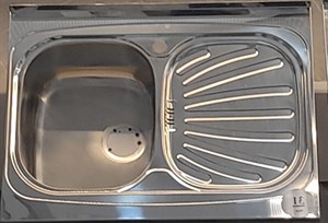 سینک اخوان 60*80 یک لگنه براق چپ کلاسیک