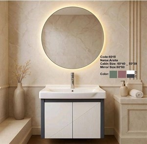 فول ست روشویی کابینتی رابوکا آرسیتا سفید طوسی(کابین-آینه-سنگ)