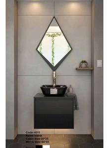 فول ست روشویی کابینتی رابوکا ویانا مشکی(کابین-آینه-سنگ)