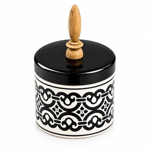شکلات خوری سرامیک با دسته چوبی کوچک 